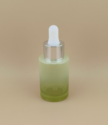 Garrafa de gotejar verde lisa e redonda K-GBL30 para design de essência personalizado