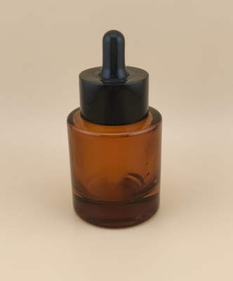 Design Delicado Frasco Conta-Gotas Redondo Liso Marrom Claro para Essência