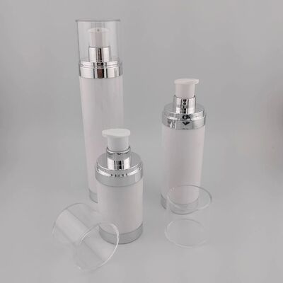 15ml 30ml 50ml AS garrafas mal ventiladas redondas transparentes pretas personalizadas garrafa de bomba mal ventilada de loção de soro