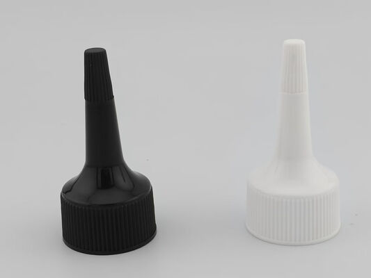Cobertura do dispensador de garrafas 24 mm, tampa de parafuso de fecho com costelas brancas