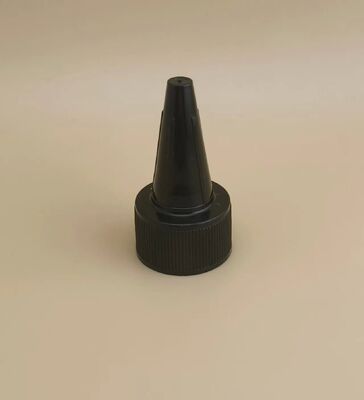 Capuz de parafuso de geleia de plástico com costelas pretas para garrafas de tinta