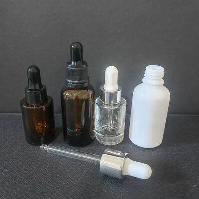 Óleo corporal de vidro de âmbar cosmético vazio 15 ml 20 ml 30 ml frasco de gotejar