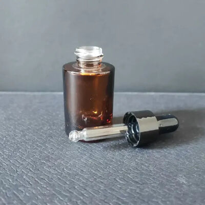 Best-seller Transparente 30ml 1oz Embalagem de óleo de cabelo vazio Custom Frosted Cosmetic Serum Dropper garrafa de vidro com pipeta