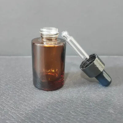 Garrafa de vidro de luxo clara e vazia de cor personalizada Garrafa de gotas de óleo essencial de 15 ml