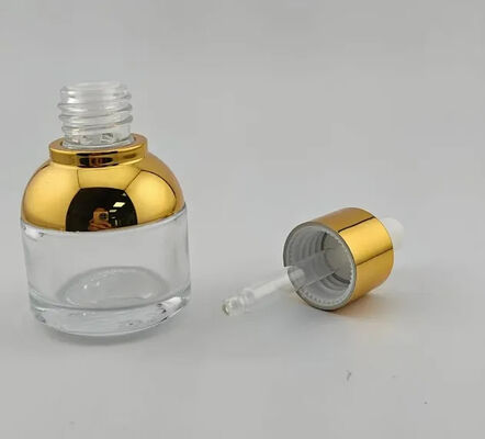 Garrafa de óleo essencial de essência de conta-gotas com ponta de borracha de manga curta de ombro