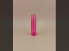Embalagem pequena, lisa e transparente de bálsamo labial rosa para batons