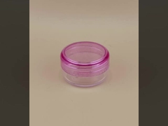 Jar de creme de plástico transparente certificado com tampa de parafuso rosa para cuidados com a pele e personalizável