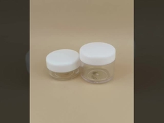 Pote de creme de plástico transparente para cuidados com a pele com tampa de rosca e certificação