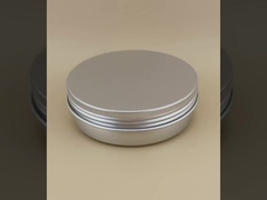 Estojo de alumínio prateado grande e personalizável com tampa de rosca para cosméticos