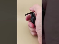 Bomba de Loção Preta Brilhante Bloqueio Esquerdo-Direito Ribbed K201-9 para garrafas de cuidados com a pele