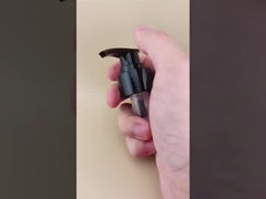 Parafuso de bomba de loção preta brilhante com costelas K201-9 para garrafas de cuidados com a pele