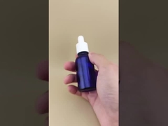 Design Delicado Frasco Conta-Gotas Redondo Liso Azul Escuro Transparente para Cuidados com a Pele