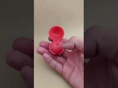 Tampa esférica lisa fosca de plástico vermelho claro para frascos cosméticos