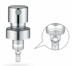 ODM K403 Pulverizador de bomba de perfume de névoa fina de 0,10 cc de alumínio de cor prateada