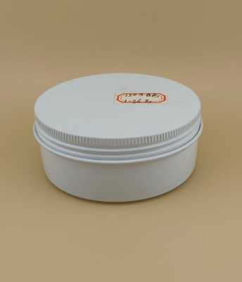 Grande caixa de alumínio branco com tampa para cosméticos
