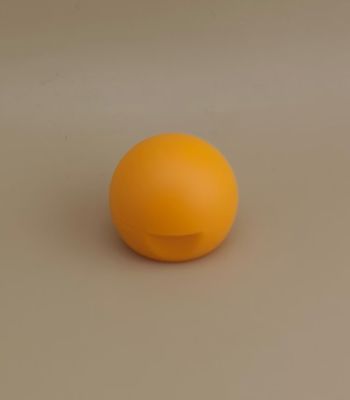 Tampa esférica lisa fosca de plástico amarelo para frascos cosméticos