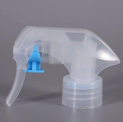 Mini pulverizador de gatilho de mola externa pp de alta qualidade 24/28/410 plástico transparente preto azul fragrância ambientador para produtos químicos para animais de estimação