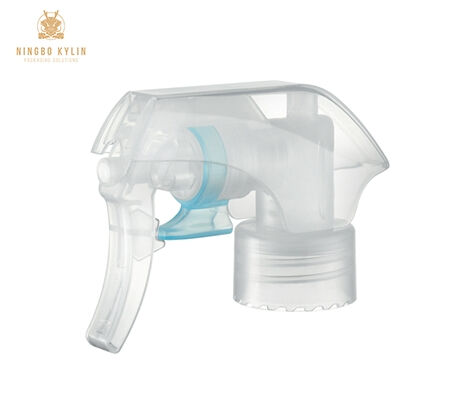 Mini pulverizador de gatilho de mola externa pp de alta qualidade 24/28/410 plástico transparente preto azul fragrância ambientador para produtos químicos para animais de estimação