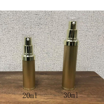 Garrafa cilíndrica de 10 ml 15 ml 20 ml 30 m de prata PP plástico sem ar com garrafa de bomba de loção popular