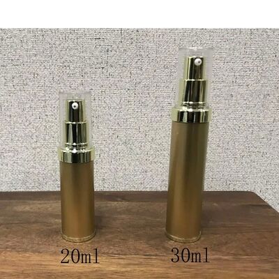 Garrafa cilíndrica de 10 ml 15 ml 20 ml 30 m de prata PP plástico sem ar com garrafa de bomba de loção popular