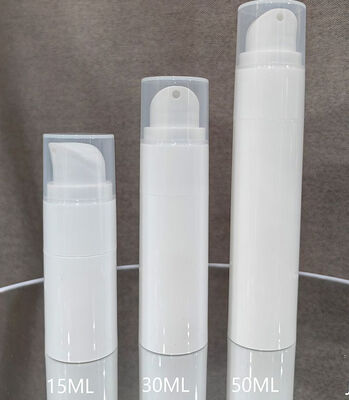 Bottle de bomba sem ar de luxo personalizado branco Matt Twist 30ml Bottle de bomba de plástico com cabeça de bomba ABS