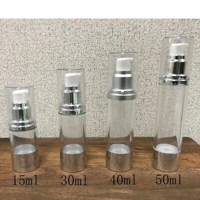 30 ml de 50 ml de garrafa de bomba sem ar clara e branca garrafa de bomba de loção cosmética de vácuo