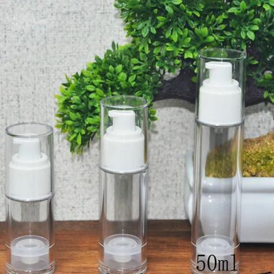 Bottle de bomba de loção sem ar Sério sem tubo DIP Dispensador Transparente embalagem cosmética recarregável