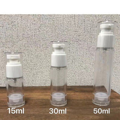 Garrafa sem ar de PP branco Mini Sample Garrafa de bomba sem ar de 30 ml para loção de creme