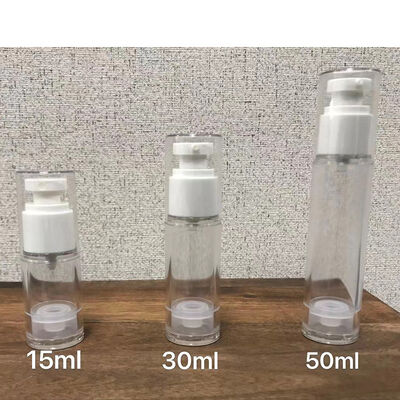 Garrafa sem ar de PP branco Mini Sample Garrafa de bomba sem ar de 30 ml para loção de creme