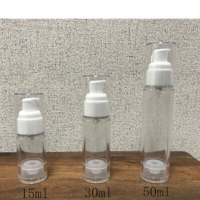 Garrafa sem ar de PP branco Mini Sample Garrafa de bomba sem ar de 30 ml para loção de creme