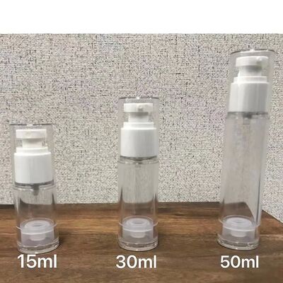 Garrafa sem ar de PP branco Mini Sample Garrafa de bomba sem ar de 30 ml para loção de creme