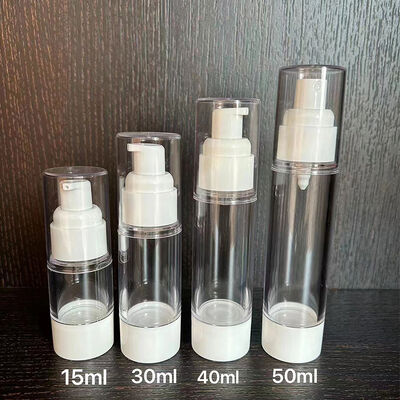 Novo Design Embalagem 15ml 30ml 40ml 50ml PP Cosmético Garrafa sem ar Creme corporal Garrafa de bomba hermética