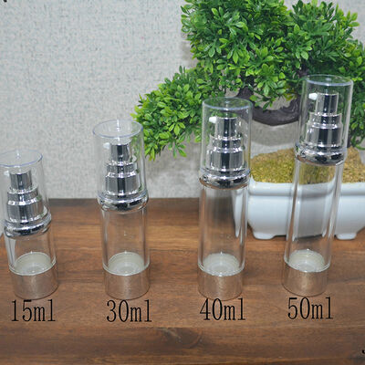 Novo Design Embalagem 15ml 30ml 40ml 50ml PP Cosmético Garrafa sem ar Creme corporal Garrafa de bomba hermética