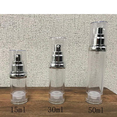 Bottle de bomba de loção sem ar Sério sem tubo DIP Dispensador Transparente embalagem cosmética recarregável