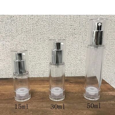 Bottle de bomba de loção sem ar Sério sem tubo DIP Dispensador Transparente embalagem cosmética recarregável
