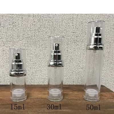 Bottle de bomba de loção sem ar Sério sem tubo DIP Dispensador Transparente embalagem cosmética recarregável