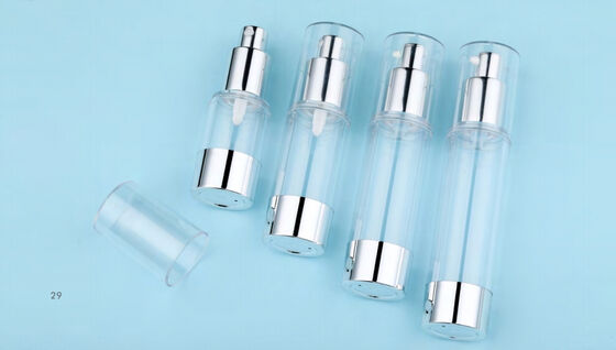 Embalagem Cosmética Creme de Loção de Plástico Redondo Botão Vazio Sem Ar Com Bomba