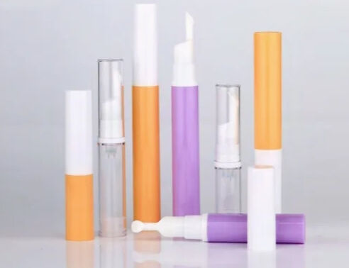 Botão de vácuo sem ar de bomba de loção de plástico com tampa de bomba Embalagem cosmética K18-2 5ml 10ml 12ml 15ml