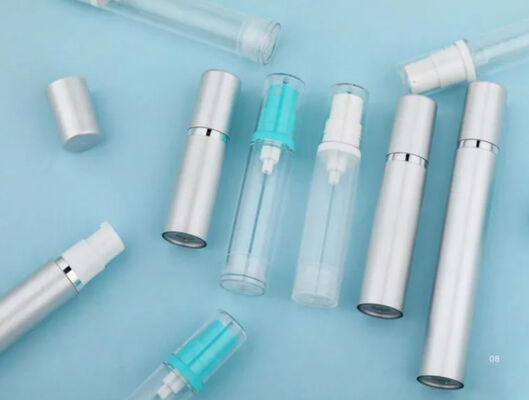 Botão de vácuo sem ar de bomba de loção de plástico com tampa de bomba Embalagem cosmética K18-2 5ml 10ml 12ml 15ml