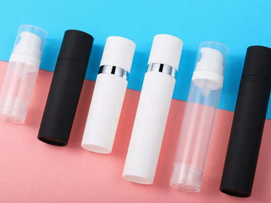 Botão de vácuo sem ar de bomba de loção de plástico com tampa de bomba Embalagem cosmética K18-2 5ml 10ml 12ml 15ml