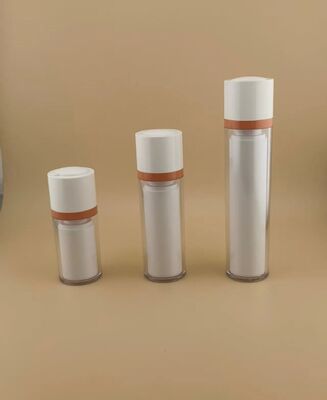 Frasco rotativo com cobertura externa transparente para cosméticos