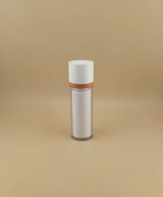 Frasco rotativo com cobertura externa transparente para cosméticos