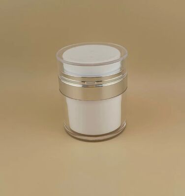 Garrafa de borda prateada com revestimento exterior transparente para produto de cuidados com a pele