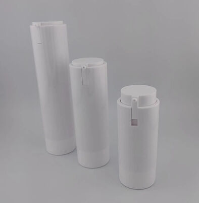 Bottle de bomba portátil branca sem ar e conveniência de viagem para cuidados faciais