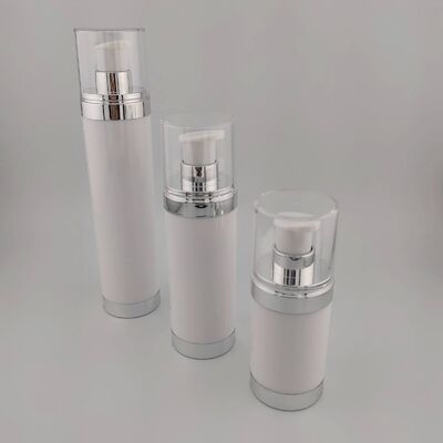 15ml 30ml 50ml AS garrafas mal ventiladas redondas transparentes pretas personalizadas garrafa de bomba mal ventilada de loção de soro