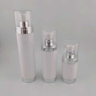 15ml 30ml 50ml AS garrafas mal ventiladas redondas transparentes pretas personalizadas garrafa de bomba mal ventilada de loção de soro