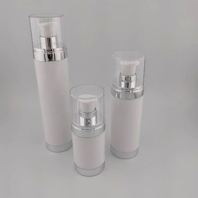 15ml 30ml 50ml AS garrafas mal ventiladas redondas transparentes pretas personalizadas garrafa de bomba mal ventilada de loção de soro