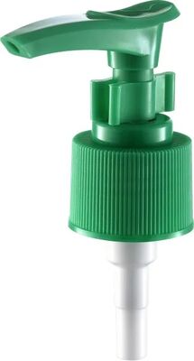 24/410 Loção distribuidora de material PP verde personalizado, bomba com fecho de clip para sabão líquido Loção de cuidados com a pele