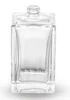 Garrafa de perfume de vidro 100 ml Garrafa de vidro quadrada Garrafa clara com pulverizador