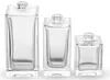 Garrafa de perfume de vidro vazia quadrada transparente luxuosa personalizada de 30ml 50ml 100ml